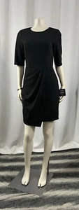 Vestido Lulus Negro Acanalado Manga 1/2 Talla Mediana - Imagen 1 de 3
