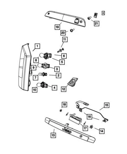 Подлинный Mopar 2007-2010 Jeep компас задний стоп поворотник боковой габаритный фонарь лампа 5303878AD - Изображение 1 из 1