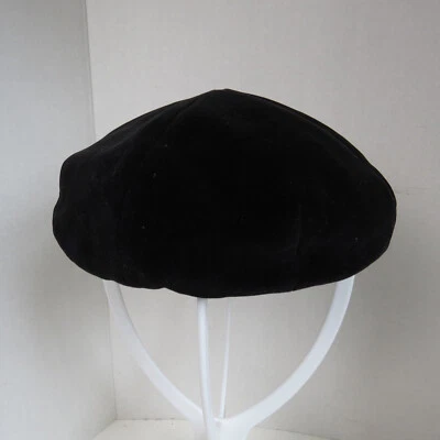 Chapéu boina clássico vintage veludo preto - Imagem 1 de 4