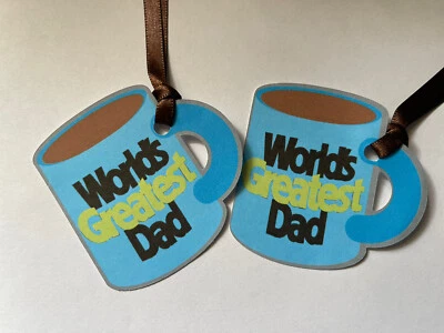 Etiquetas de regalo de día del padre o cumpleaños para papá impresas a mano Foto 1 de 4