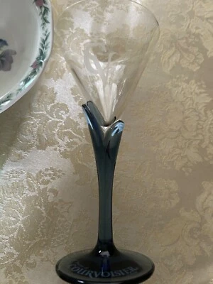 COURVOISIER Coñac TULIPÁN VIDRIO *Tallo Azul Cristal* CV Grabado Foto 1 de 4