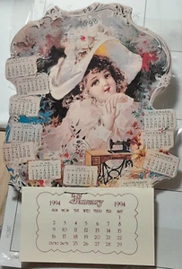 1898 Trade Card New Sewing Machine Vtg Calendar 1994 Refrigerator Magnet A881 - Picture 1 of 8