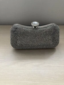 ladies clutch bag new Silver and Black Diamanté brand Tags Jamie’s Bags - Picture 1 of 6