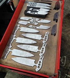 LOT OF 10 CUSTOM HANDMADE STAINLESS STEEL BLANK BLADES FOR KNIFE MAKING SUPPLIES - Picture 1 of 1