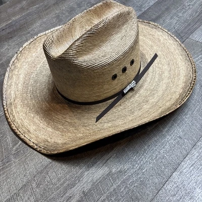 Sombrero de Vaquero Alamo Palma de Fuego 6-3/4 Llama Quemada Nuevo Excelente Estado Foto 1 de 4