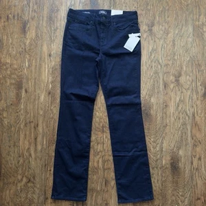 NYDJ Marilyn gerade Stretch Demin schwarze Damenjeans Größe 10 neu mit Etikett - Bild 1 von 10