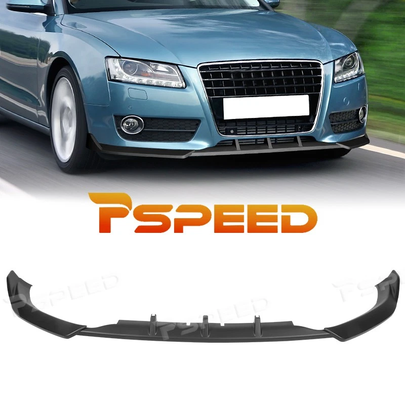 Labio de alerón de parachoques delantero PP negro mate para Audi A5/Quattro 2008-2012 estilo STP Foto 1 de 4