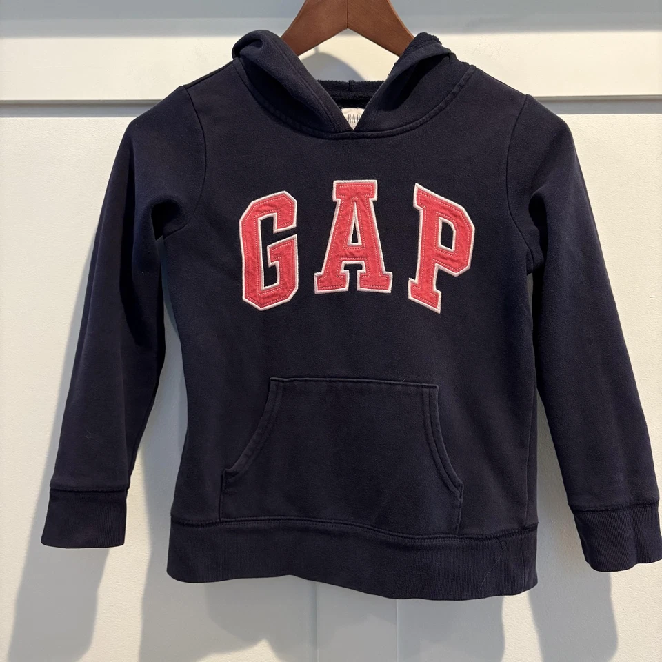 GAP Niños Sudadera con Capucha Juvenil Mediana 8 Azul Marino Galaxy Logo Pullover Sudadera Polar Foto 1 de 4