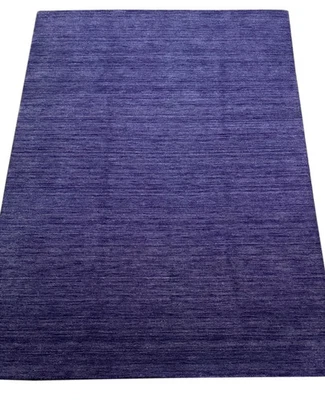 Handloom Solid Violet Wool Rug – 8x10 ft Handmade Carpet for Modern Living Room - Image 1 of 4
