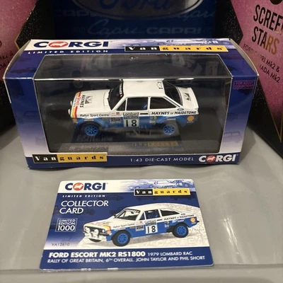 VANGUARDS  VA12610 FORD ESCORT MK 2 RS1800.. RARE PRE NUMBER CERTIFICATE.BLANK   - image 1 of 4