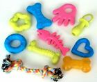 10 teiliges Hundespielzeug Set für kleine Hunde Welpen aus Gummi mit Zerrseil