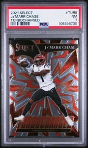 2021 Panini Select - Turbocharged Ja'Marr Chase #TUR-8 (RC) PSA 7 - Picture 1 of 2