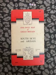 Vintage Ordnance Survey map , 1961 , SOUTH SKYE , Hiking , Walking , Rambling - Picture 1 of 3