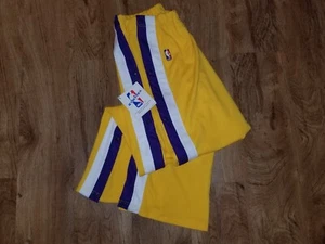 LA Los Angeles Lakers Authentic Vtg 80s Warm Up Pants Sand-Knit Showtime Champs - Picture 1 of 7