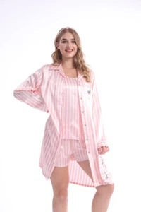 Satin Pajamas – 7 Piece Silk Pajama Sets Sleepwear for Women – Elegant and Sexy - Picture 1 of 8