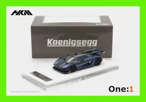 JAN 2024 HKM 1/64 Koenigsegg Agera One:1 BLUE CARBON Diecast car Model Car - Picture 1 of 5