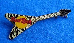 ACAPULCO MEXICO ERROR ZEBRA STRIPES GIBSON FV FLYING V GUITAR Hard Rock Cafe PIN - Picture 1 of 1