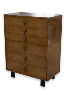 George Nelson for Herman Miller Mid Century Modern Walnut Hi Boy Dresser Chest - Picture 1 of 11