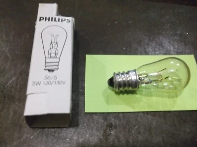NIB PHILIPS S6/5 LIGHT BULB CLEAR 3W 120/130V (BIN116) - Image 1 of 3