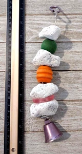 Pumice And Wood Hanging Small Animal Bird Cage Chew Toy Handmade in USA - Picture 1 of 2