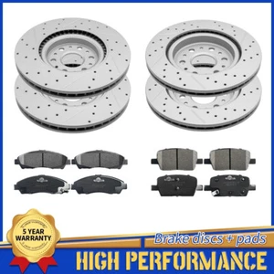 Pastillas de rotores de freno perforados delanteros traseros para Buick Enclave Cadillac XT5 2018-2020 - Imagen 1 de 6