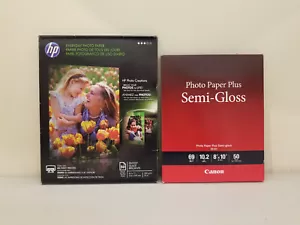 CANNON 8x10 Papier fotograficzny Plus PÓŁBŁYSZCZĄCY I HP 8,5x11 Papier fotograficzny BŁYSZCZĄCY (CZYTAJ) - Zdjęcie 1 z 9