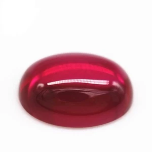 AAA Loose Gemstone Lab Created Ruby Oval Flat Back For Assorted All Type Jewelry - Picture 1 of 5