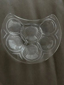 Mid Century Lalique France Chardon Thistle Pattern Crescent Side Salad Plate - Picture 1 of 3