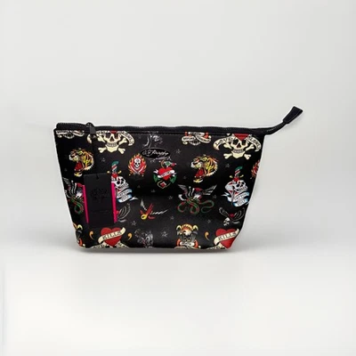 Ed Hardy Negro Divertido Moda Estuche Cosmético Bolso Calavera Tatuaje-Tigre Estampado Animal NUEVO Foto 1 de 4