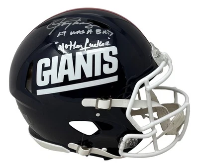 Casco Auténtico Firmado por Lawrence Taylor New York Giants FS T/B Velocidad MALO MF BAS Foto 1 de 3
