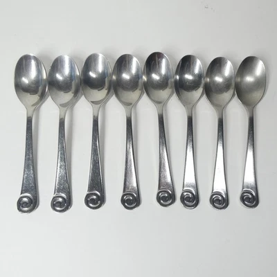 Robert Welch Ammonite 8 Teaspoons Stainless Flatware Helmick Korea 18/10 - Image 1 of 4