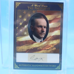 2025 Jersey Fusion A Word From The President Calvin Coolidge Handwritten Word - Picture 1 of 2