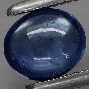 OVAL Cabochon 0.67ct 5.7x4.9mm Natural Heated Blue Sapphire Kanchanaburi, Thaila - Picture 1 of 4