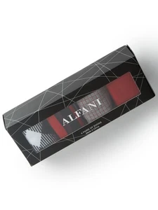 ALFANI Mens 4 Pack Red Assorted Dress Crew Socks 7-12 - Picture 1 of 6