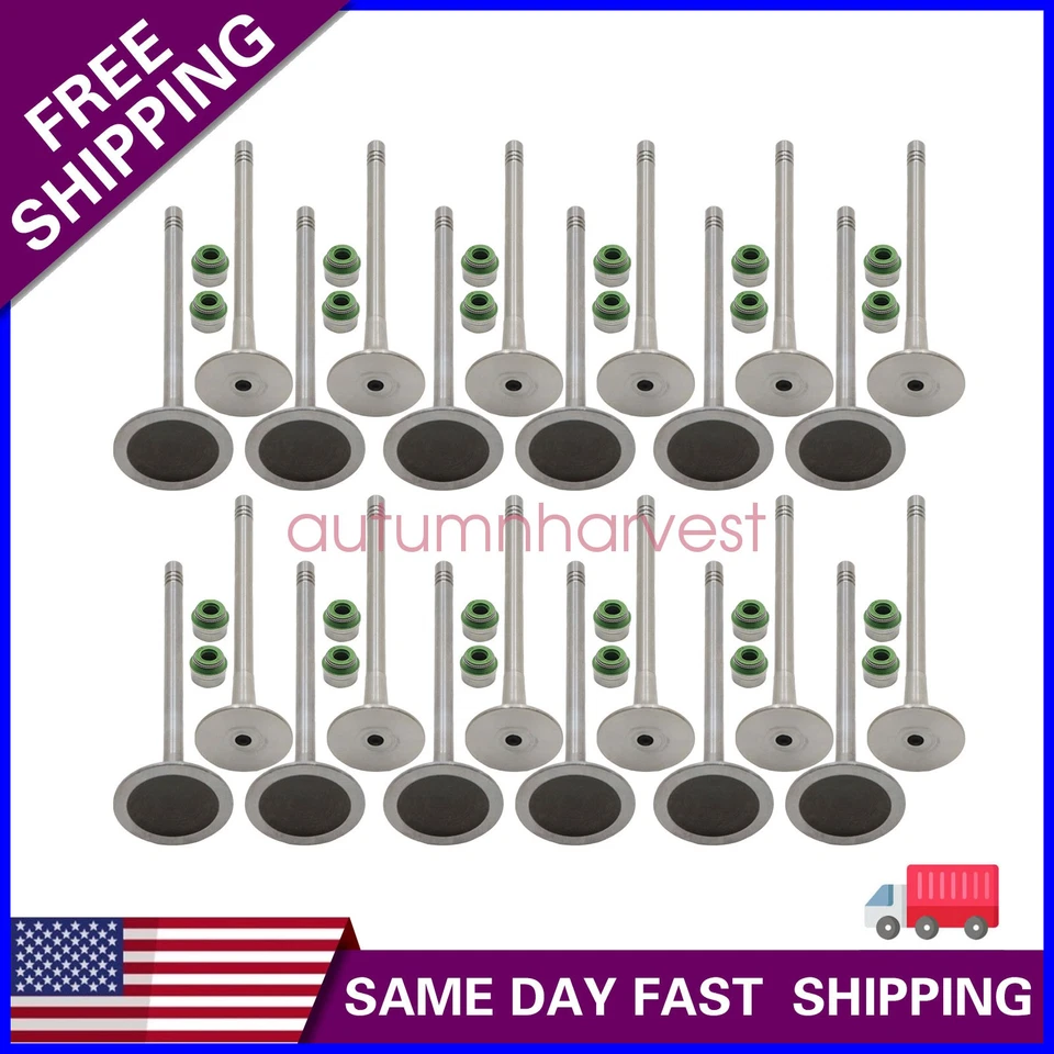 US 24x Intake & Exhaust Valves Set For 2005-2018 VW Audi A4 S4 S5 A6 A7 A8 Q5 Q7 - Изображение 1 из 4