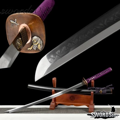 Top Graded Brass Fittings Clay Tempered T10 Steel Japanese Samurai Katana Sword - Image 1 of 4