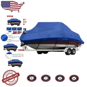 Durable 17'-19' Boat Cover Universal Fit 4-Layer Polyester Waterproof Protection - Picture 1 of 8
