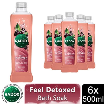 Radox 100% Nature Inspired Fragrance Bath Soak, Feel Detoxed, 6 Pack, 500ml