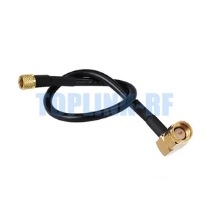 L5 Microdot Male 10-32UNF to SMA Male Plug Right Angle Pigtail Cable RG174 Flaw - Afbeelding 1 van 4