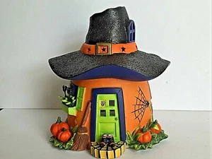 PARTYLITE BRUJAS Cerámica Casa de Calabaza SOPORTE DE VELAS VOTIVAS sin estrellas - Imagen 1 de 12