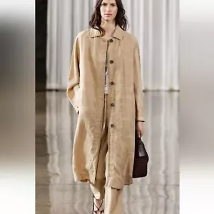 Zara ZW Collection Oversized Washed Trench Coat Sz-L - Picture 1 of 13