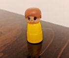 Vintage Little People Yellow Roller Person Boy Brown Hair Yellow Body Rolls 