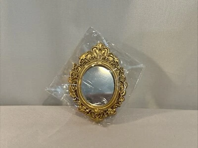 Elegante espejo tono dorado 1:12 miniaturas para casa de muñecas Foto 1 de 2