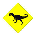 Dinosaur Xing Diamond Sign Crossing Animal Road Funny T-Rex Aluminum Metal Sign