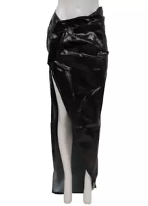 Maxi Falda Rick Owens Edfu Para Mujer Talla IT 42 US 10 Negra Algodón Encerado Elástico - Imagen 1 de 14