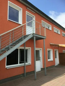 Matall Aussentreppe Stahl Podestreppe ,Reling Geländer 3,4m in 14 Tagen 1,2m - Bild 1 von 11