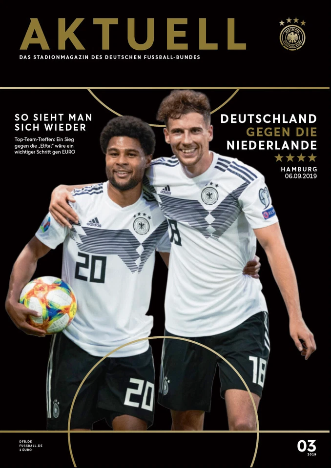 06.09.2019 Deutschland - Niederlande in Hamburg, EM-Qualifikation, DFB - Aktuell - Bild 1 von 1