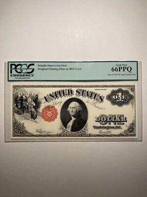 Intaglio Impression from Original Printing Plate on BEP Card Gem Bew 66 PPQ - Image 1 of 2