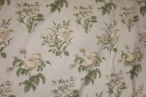 6.83 yds Scalamandre Fabric Fleurs Anglaise Floral Roses 100% Cotton 246" - Picture 1 of 7