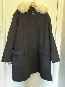 Ellos Women's Plus Size Side-Snap Wool Parka Coat Size 34 - Picture 1 of 24